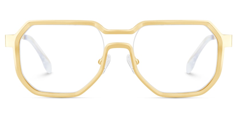 Hype Geometric Gold Glasses