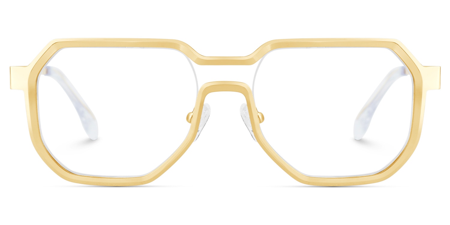 Men's Geometric Glasses in Metal Color2