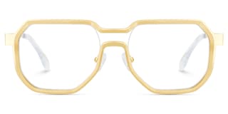 Hype Geometric Gold Glasses2