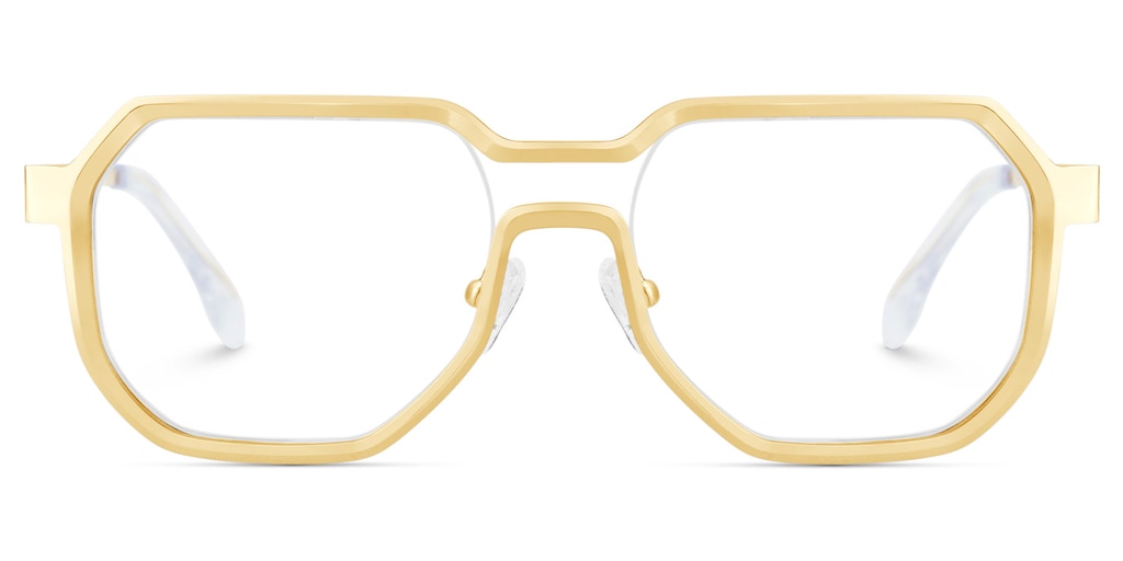 Hype Geometric Gold Glasses