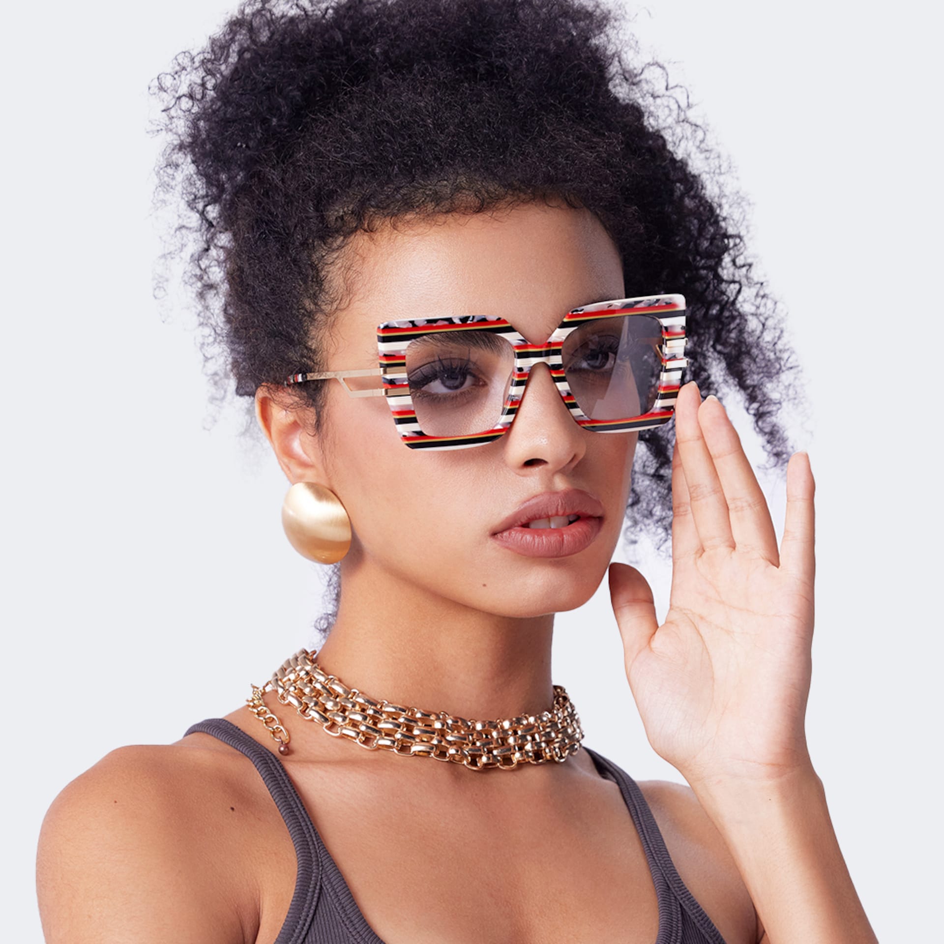 Best Women's Frames For Thick Lenses With Rainbow Stripes6