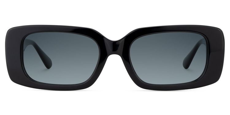 Jonas Rectangle Black Sunglasses
