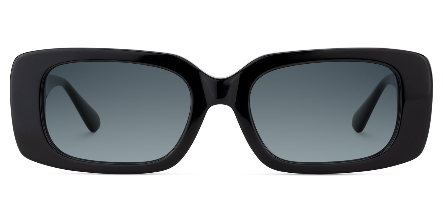 Jonas Rectangle Black Sunglasses