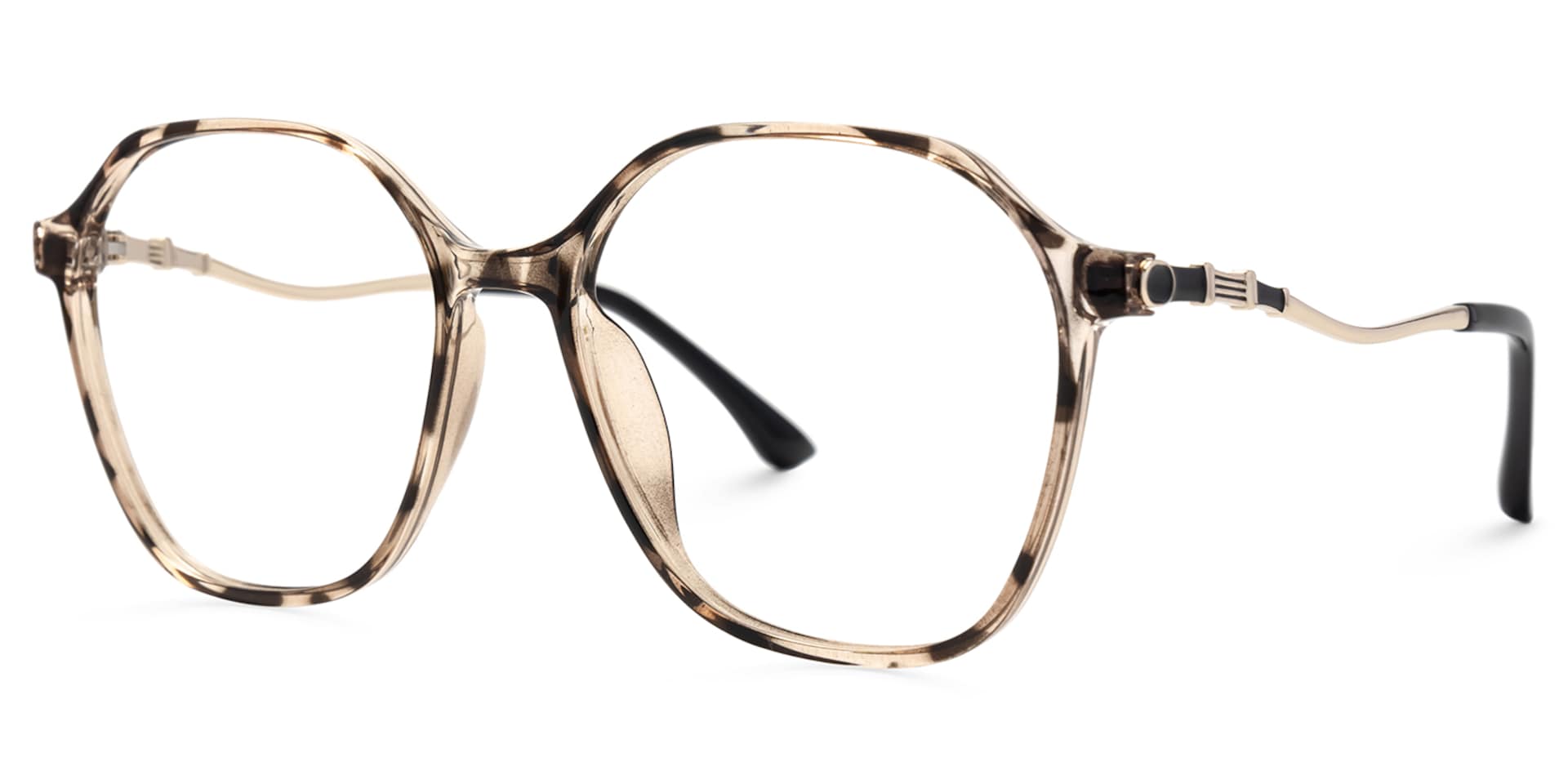 Lekesha thin Tortoiseshell Eyeglasses in Geometric Design | Zeelool1