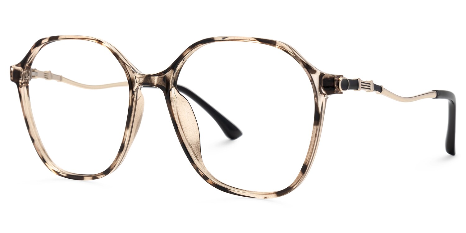 Lekesha thin Tortoiseshell Eyeglasses in Geometric Design | Zeelool