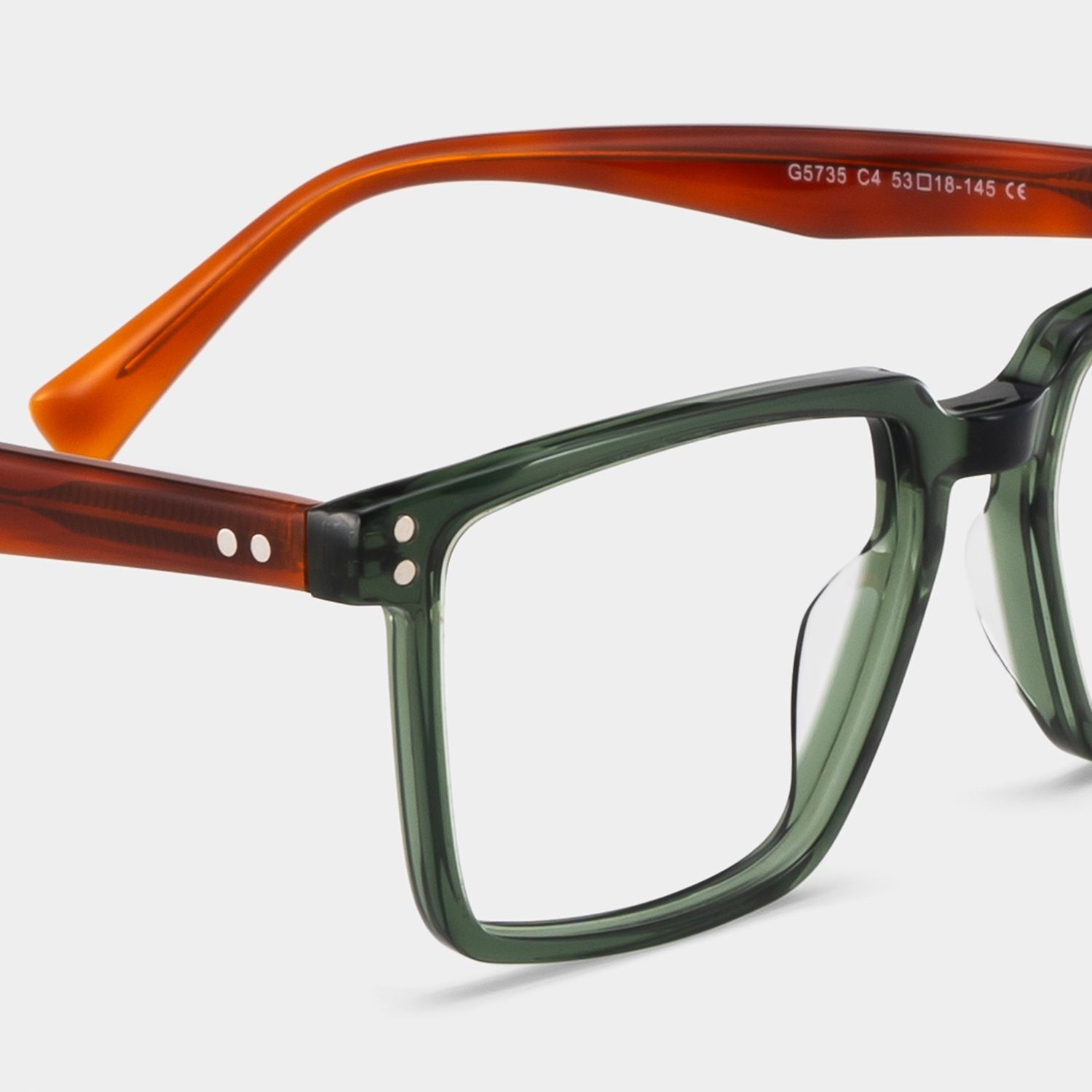 Griffin Green Brown Frame Glasses with Rectangle Frame Online | ZEELOOL5