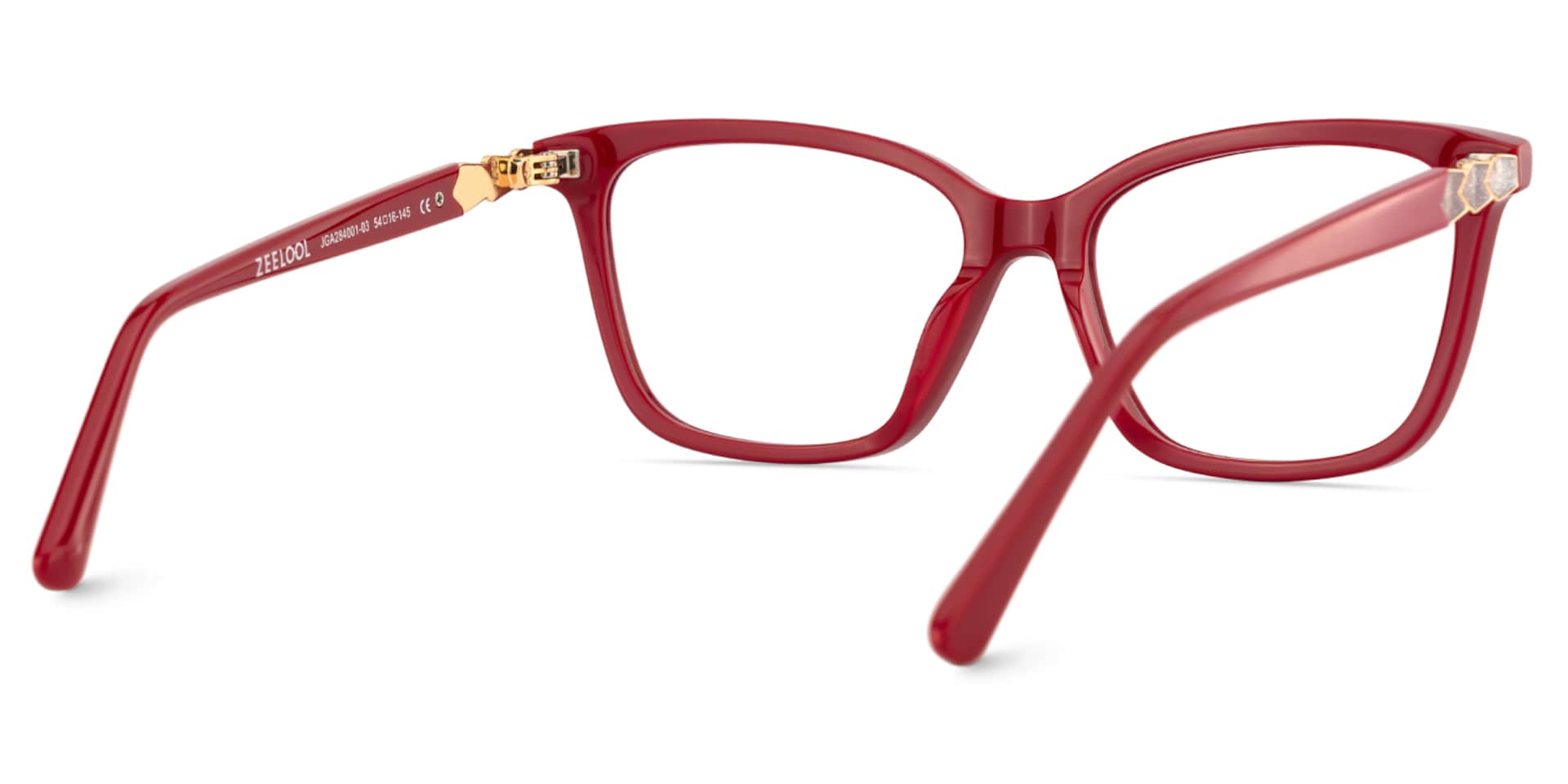 Theo Acetate Red Frame Glasses with Square Shape | Zeelool5