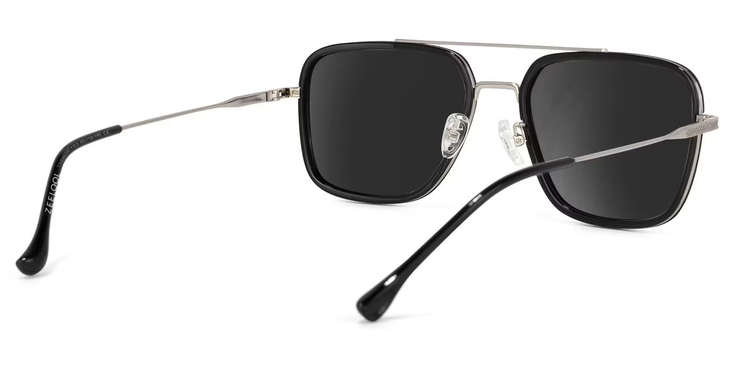 Nayeli Aviator Black-Silver Sunglasses | Zeelool Glasses4
