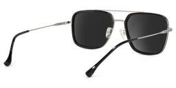 Nayeli Aviator Black-Silver Sunglasses4
