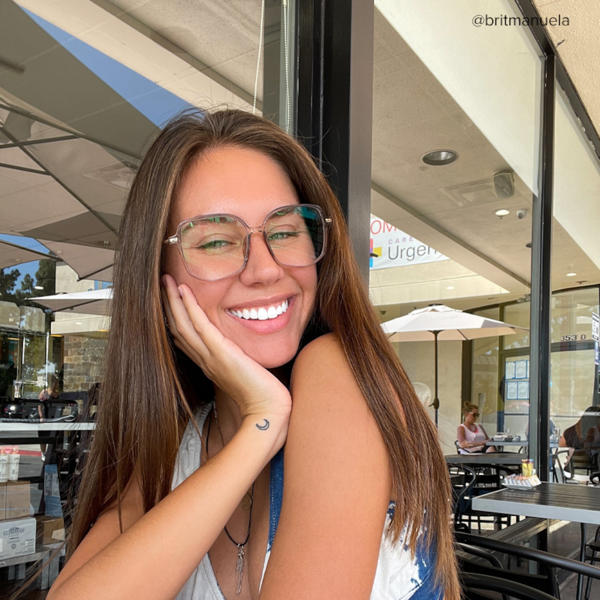 Payton Geometric Champagne Frame Glasses | Zeelool Optical4