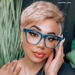 Cecile Cat Eye Blue Glasses5