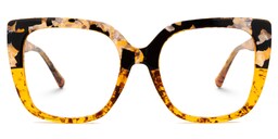 Brenda Square Amber Glasses0