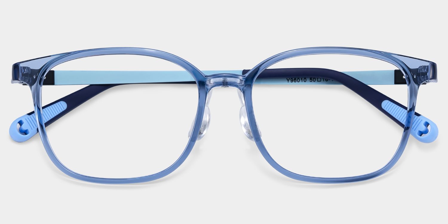 Lane Rectangle Blue Cystal Frame Eyeglasses for Teens2