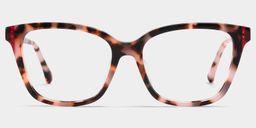Lena Square Pink Tortoise Glasses1