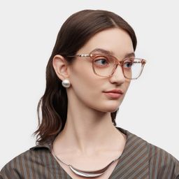 Delilah Square Beige Glasses1