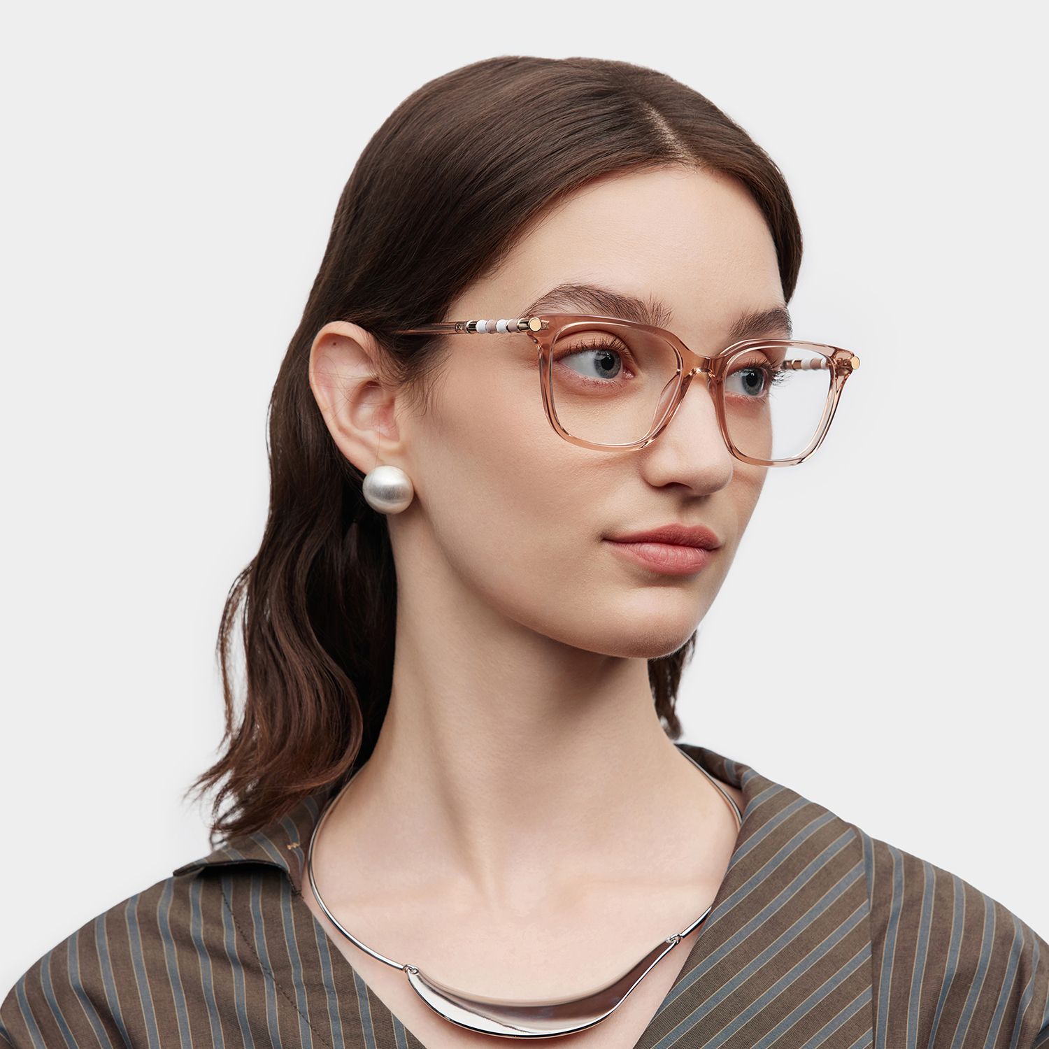 Delilah Square Beige Frame Eyeglasses for Women| ZEELOOL1