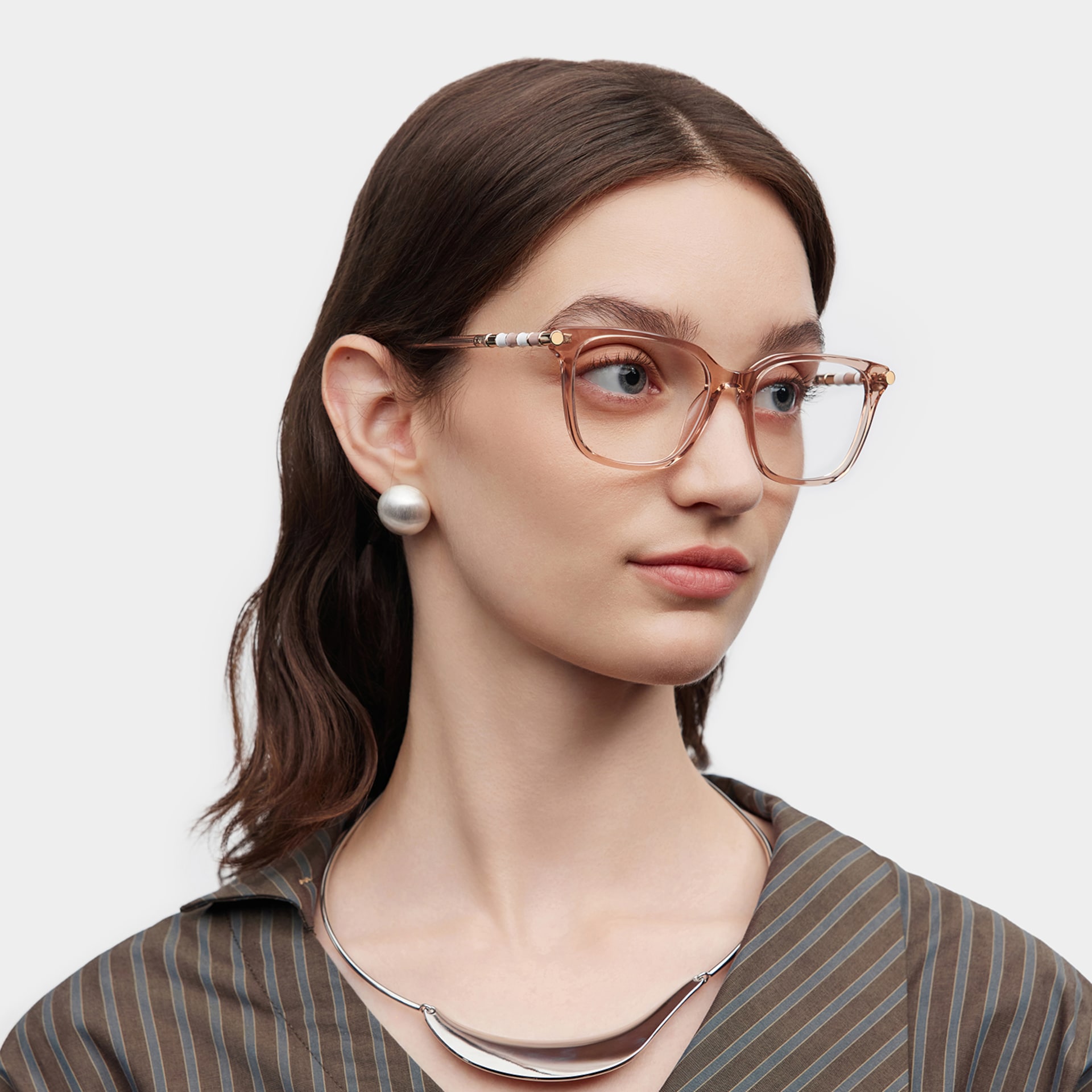 Delilah Square Champagne Frame Eyeglasses for Women| ZEELOOL1