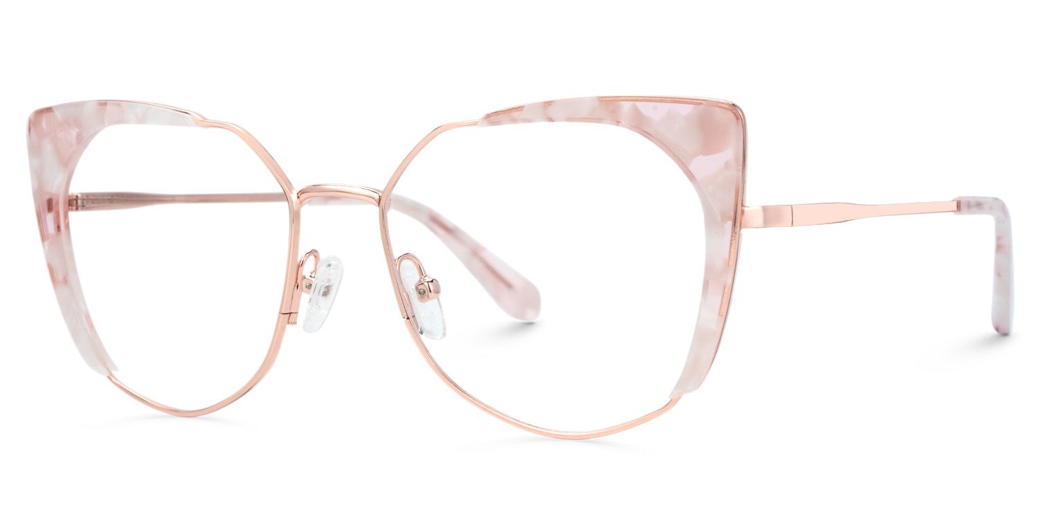 Ketty Pink Candlelight Cateye Prescription Glasses | Zeelool1