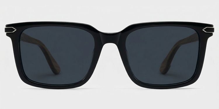 Noah Black Rectangle Sunglasses