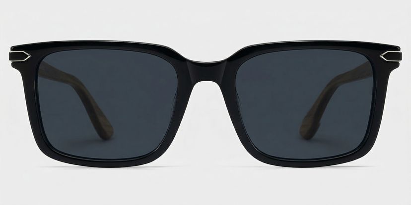 Noah Black Rectangle Sunglasses