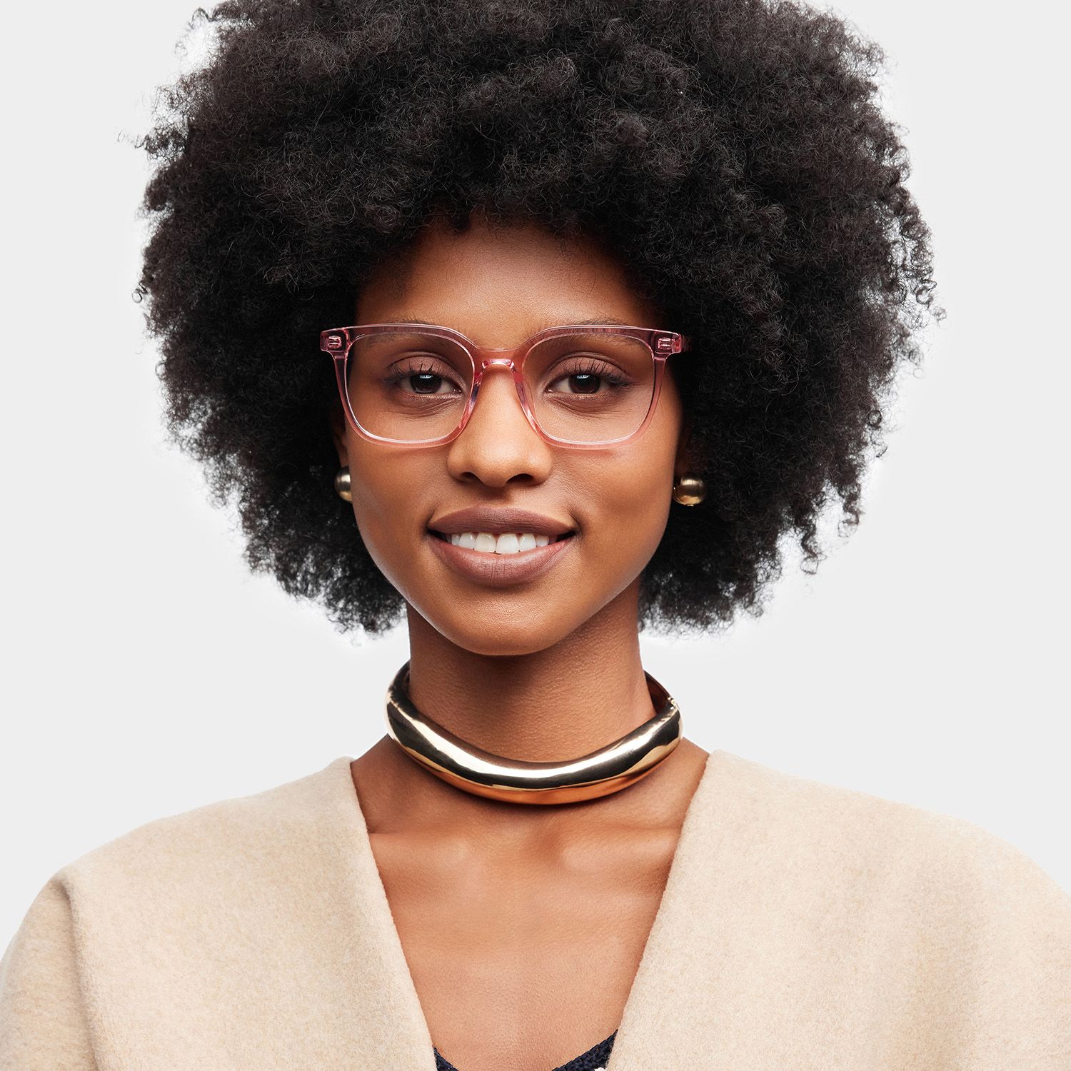 Freya Pink Frame Glasses with Square Frame Online | ZEELOOL