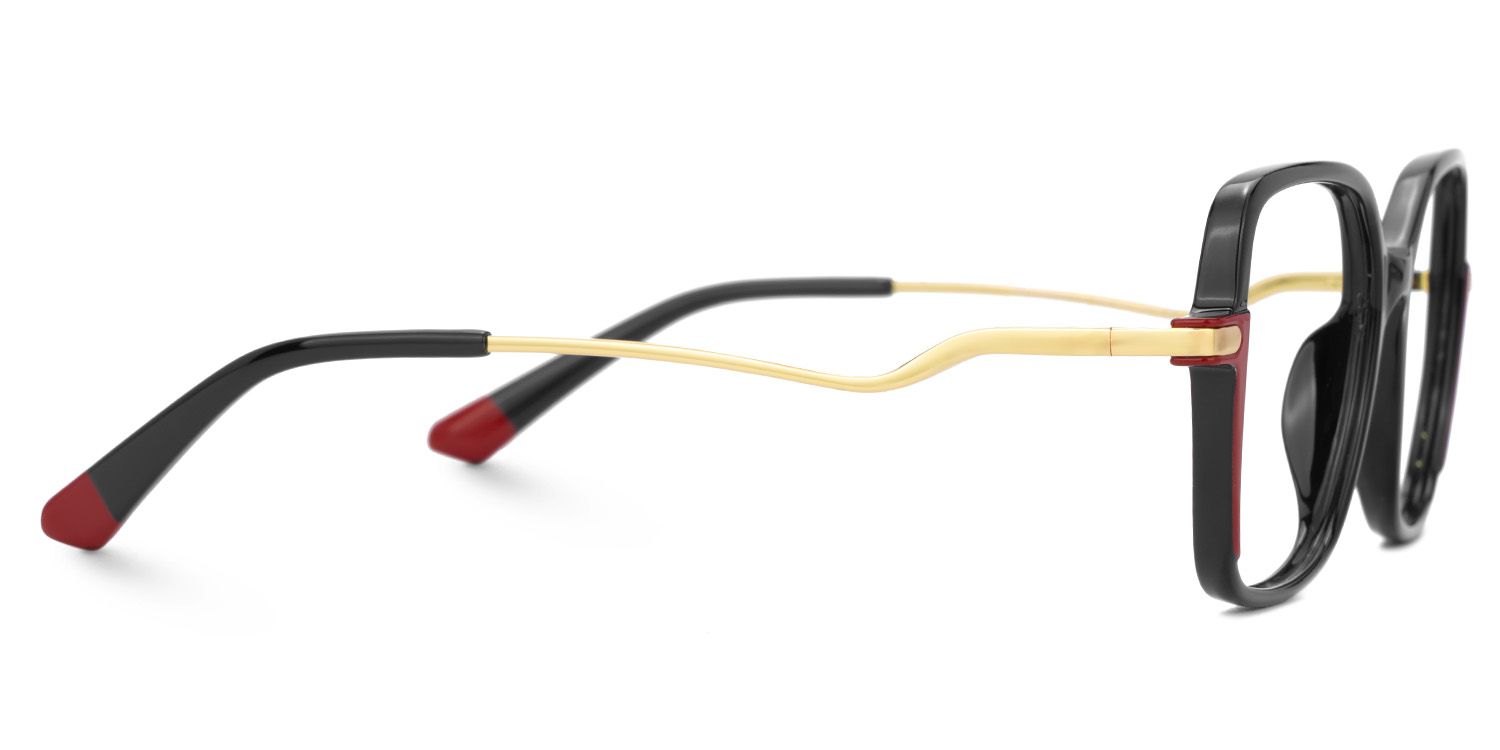 Rendon thin black eyeglass frames in Square Design | Zeelool2