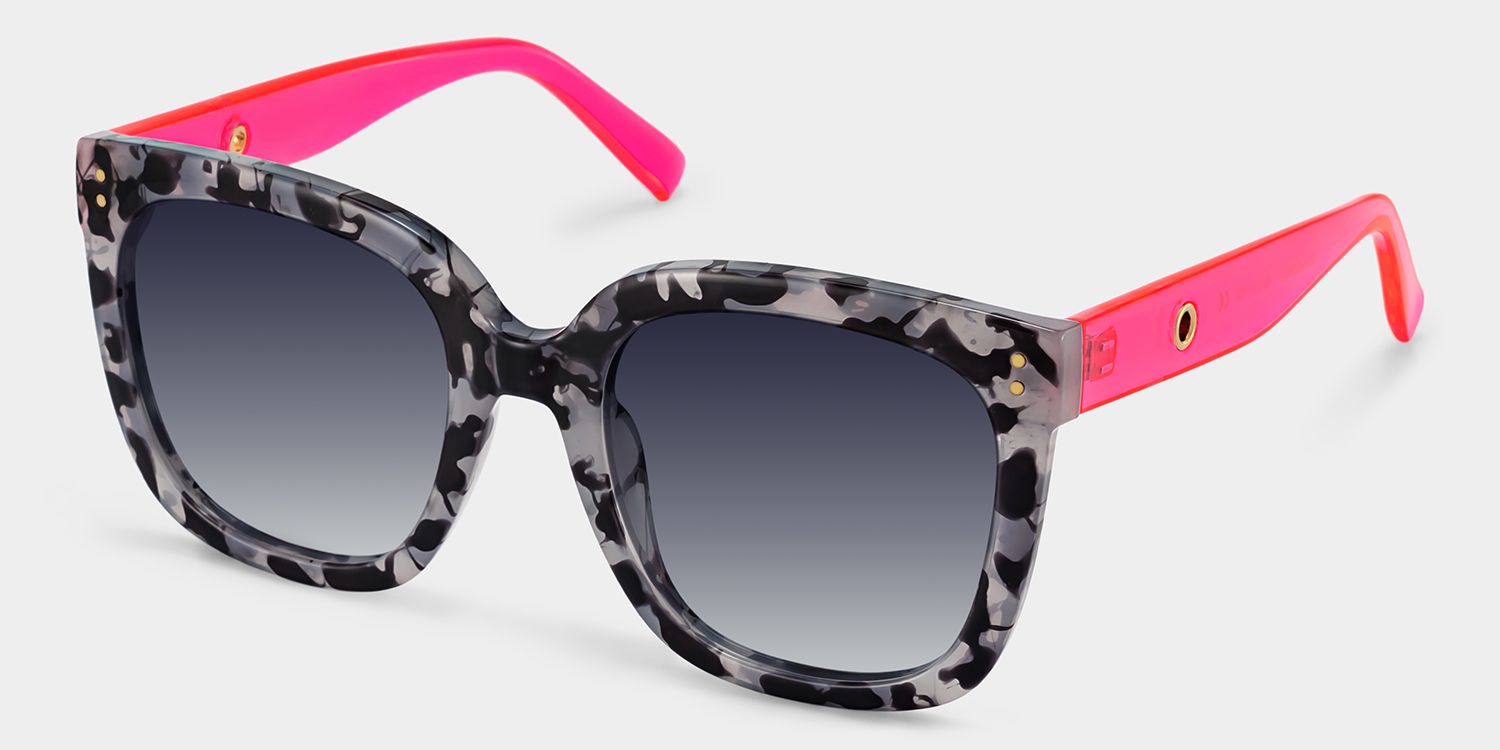 Ebony Square Gray-Tortoise Prescription Sunglasses | ZEELOOL