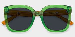 Ebony Square Green Glasses1