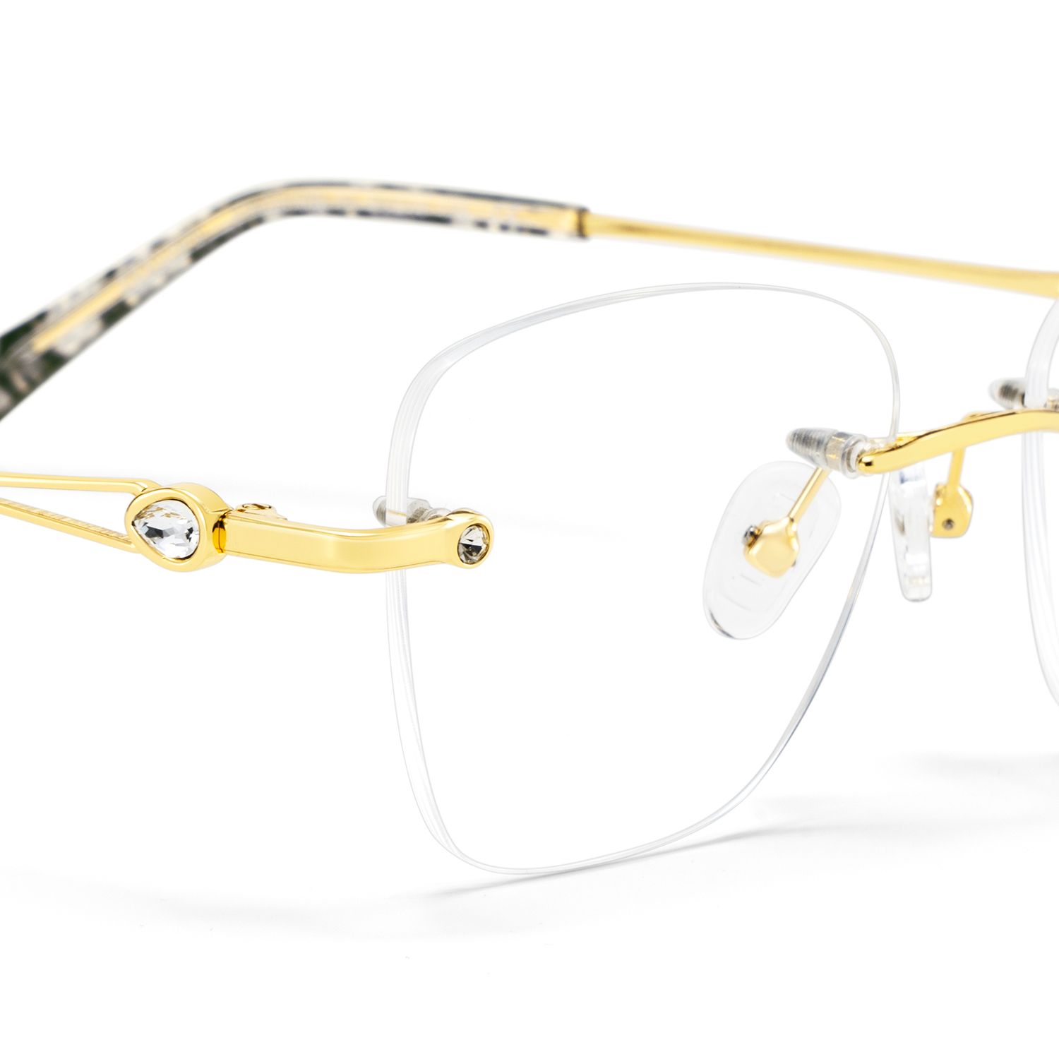 Rectangle Gold Eyeglasses- Seth Metal Frame Glasses7
