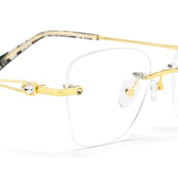 Seth Rectangle Gold Glasses7