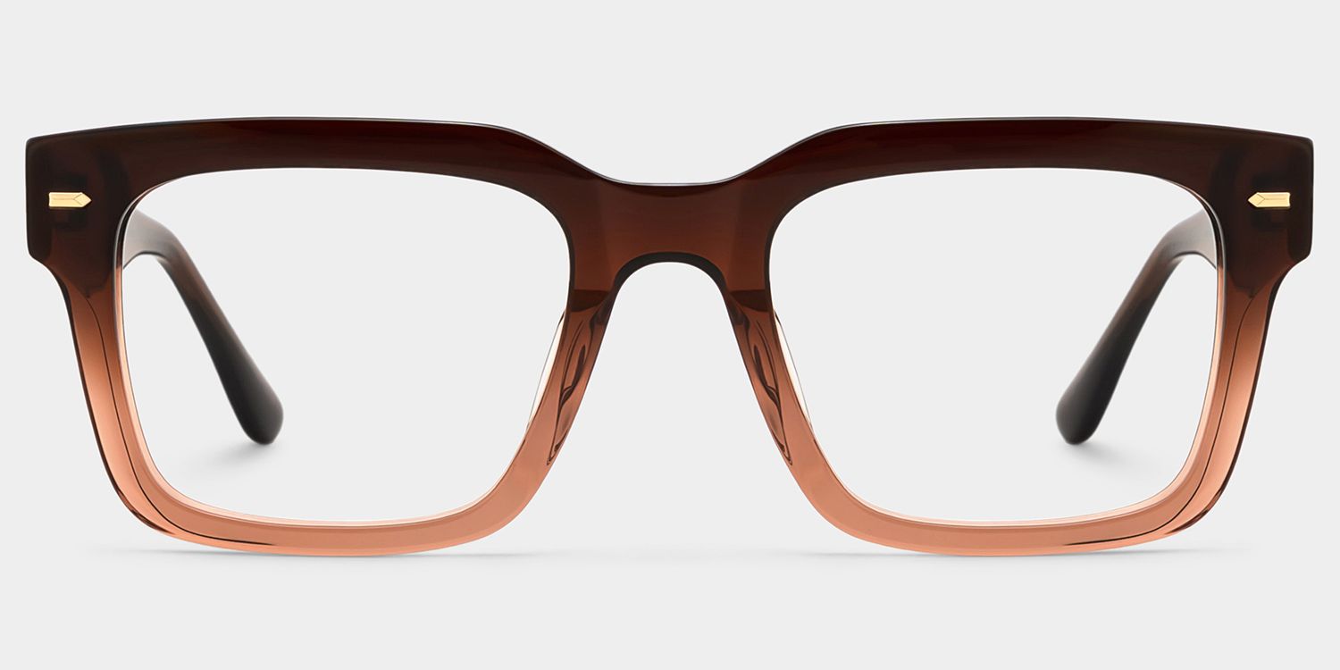 Benjamin Two-tone Wide Rectangle Glasses | ZEELOOL1