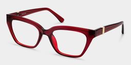 Quincy Red Cat-eye Glasses3