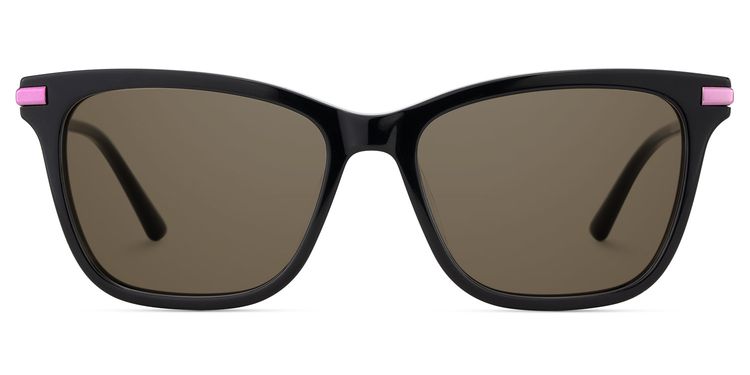 Eliot Rectangle Black Sunglasses
