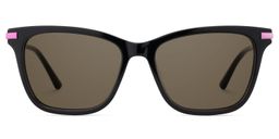 Eliot Rectangle Black Sunglasses0