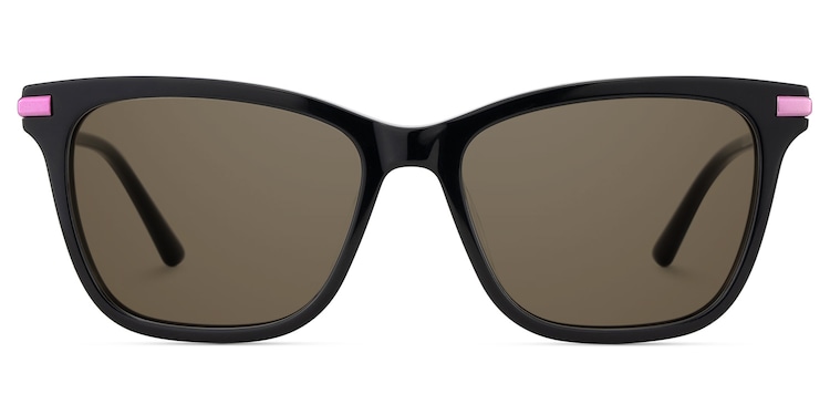 Eliot Rectangle Black Sunglasses