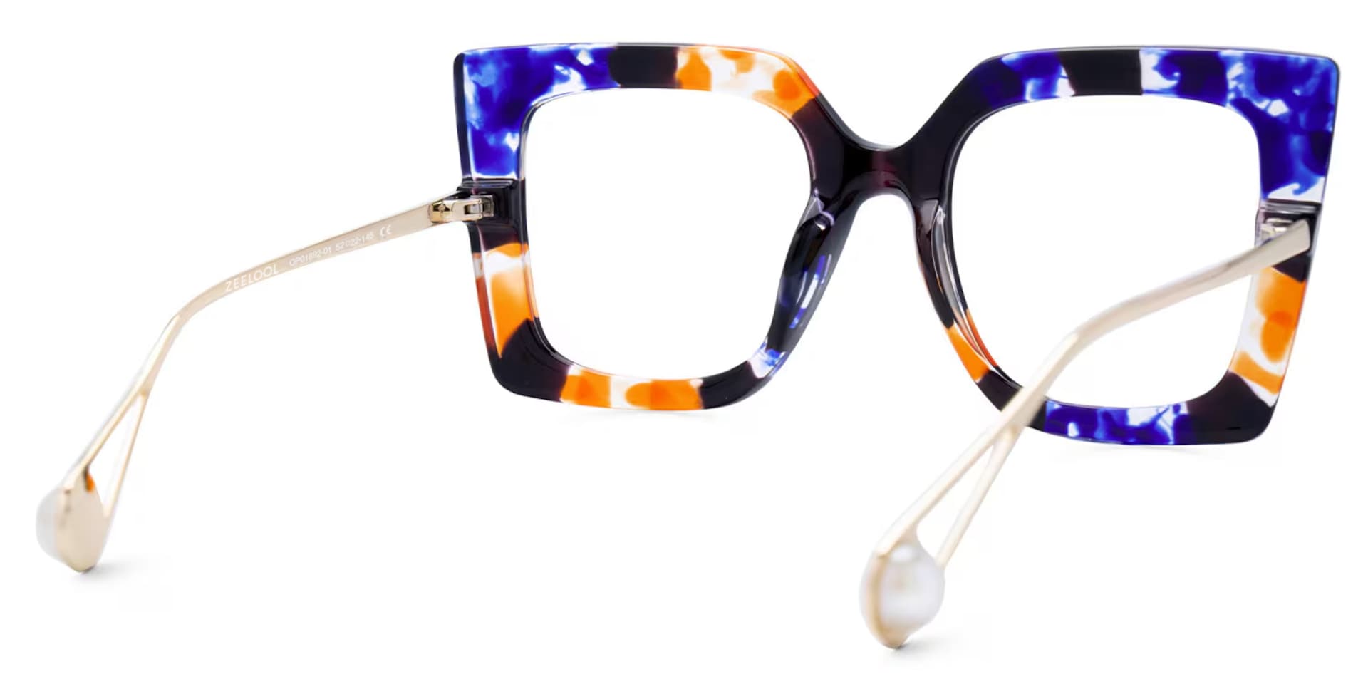 Qatar Square Blue/Black Eyeglasses & Floral Thick Frames3