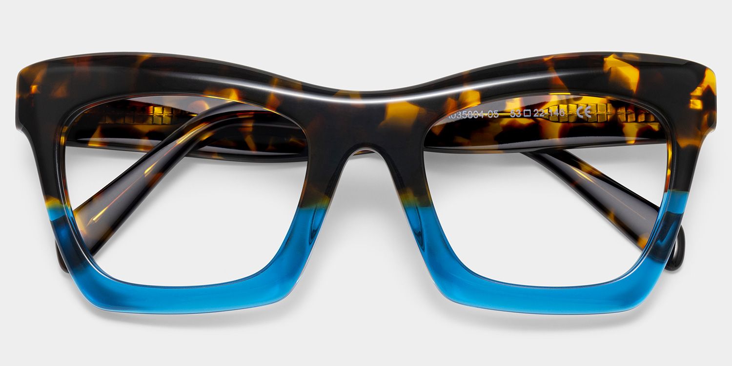 Sevnzel #424D99 GOSPEL01　atmos Ver. Benitez Square Blue-Tortoise Frame Glasses | ZEELOOL