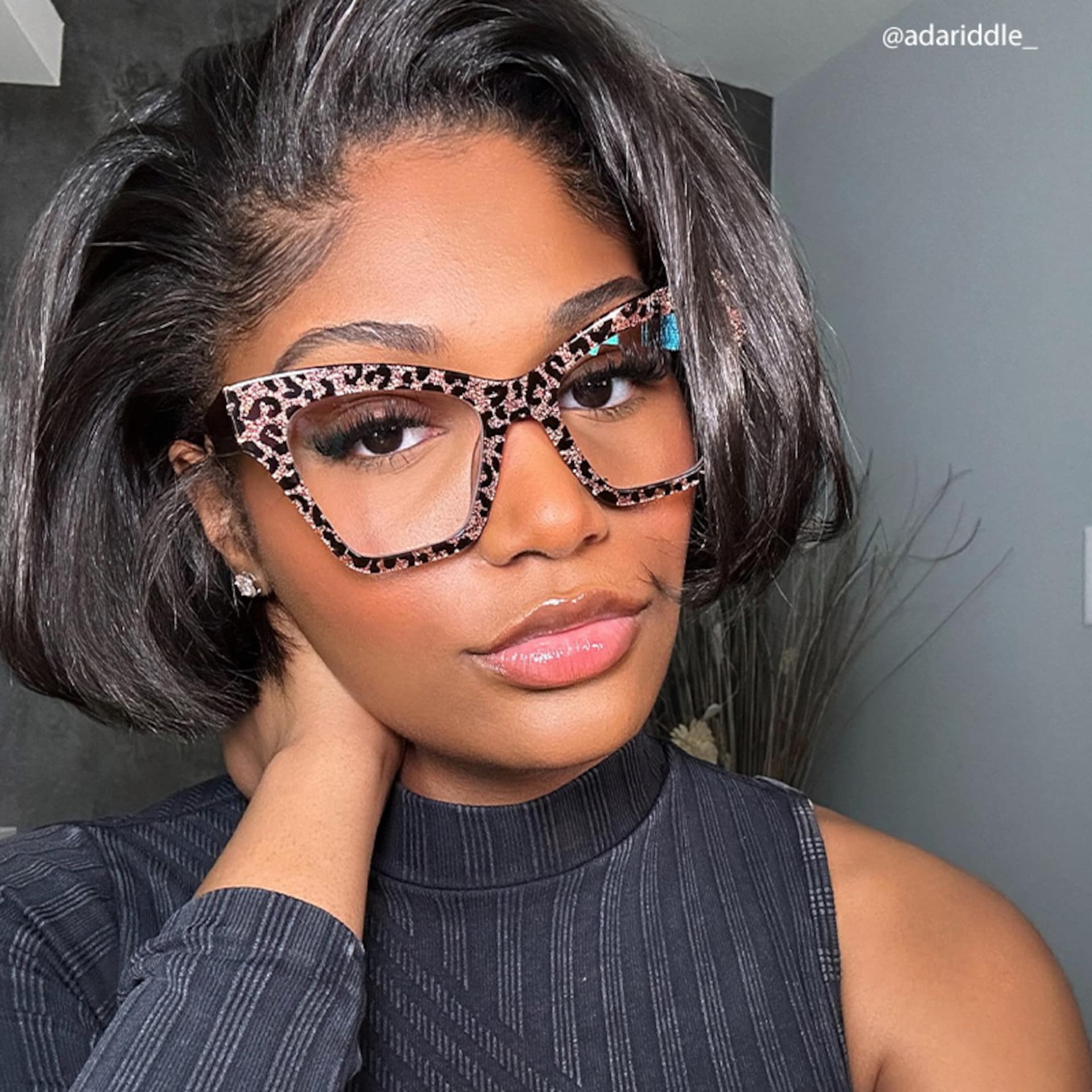 Designer Ansyah Cat Eye Leopard Print Frame Glasses11
