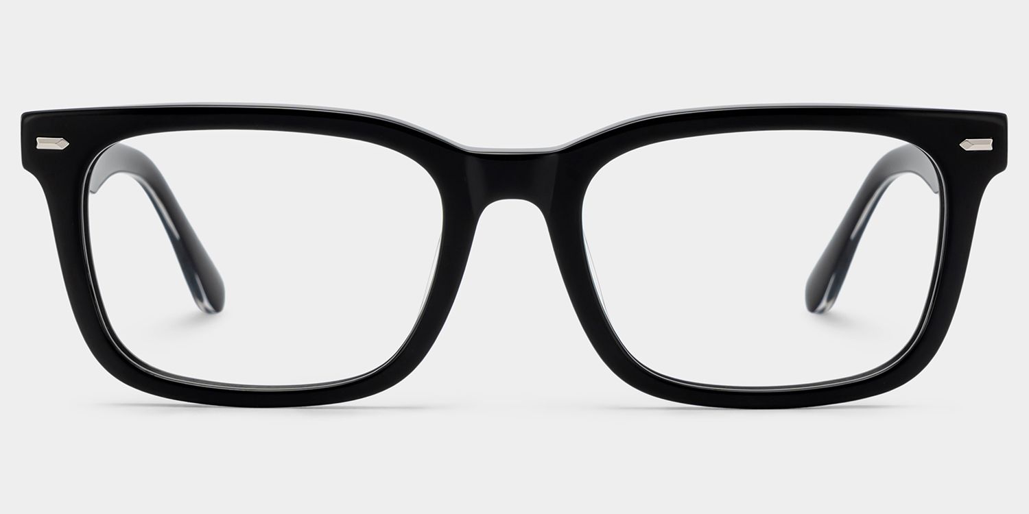 Patrick Thick Black Rectangle Glasses for Men | ZEELOOL1