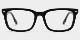 Patrick Rectangle Black Glasses1