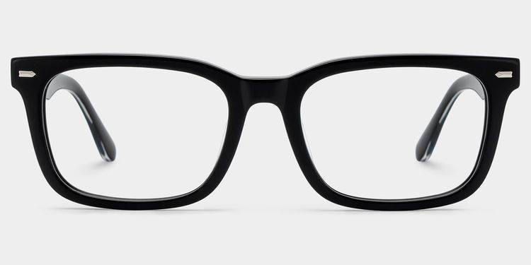 Patrick Rectangle Black Glasses