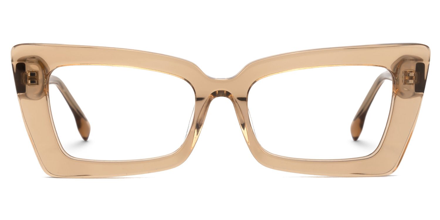 Newell Rectangle Translucent Brown Frame Glasses | Zeelool0
