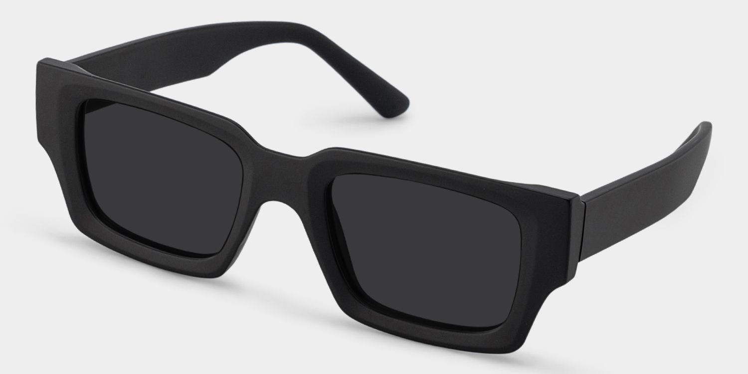 Black TR90 Rectangle Sunglasses- Garza