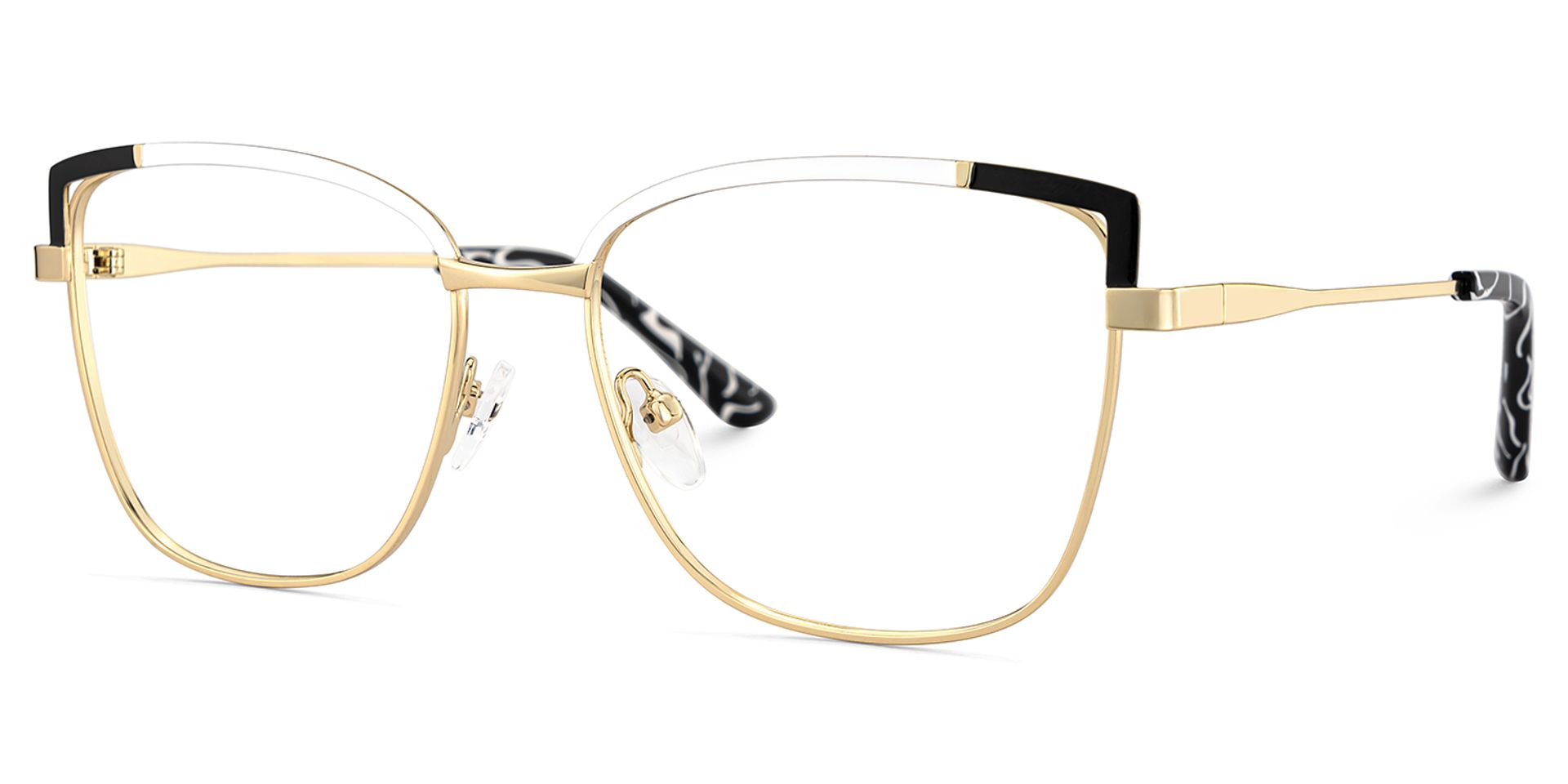 Square Metal Glasses With Black White Color3