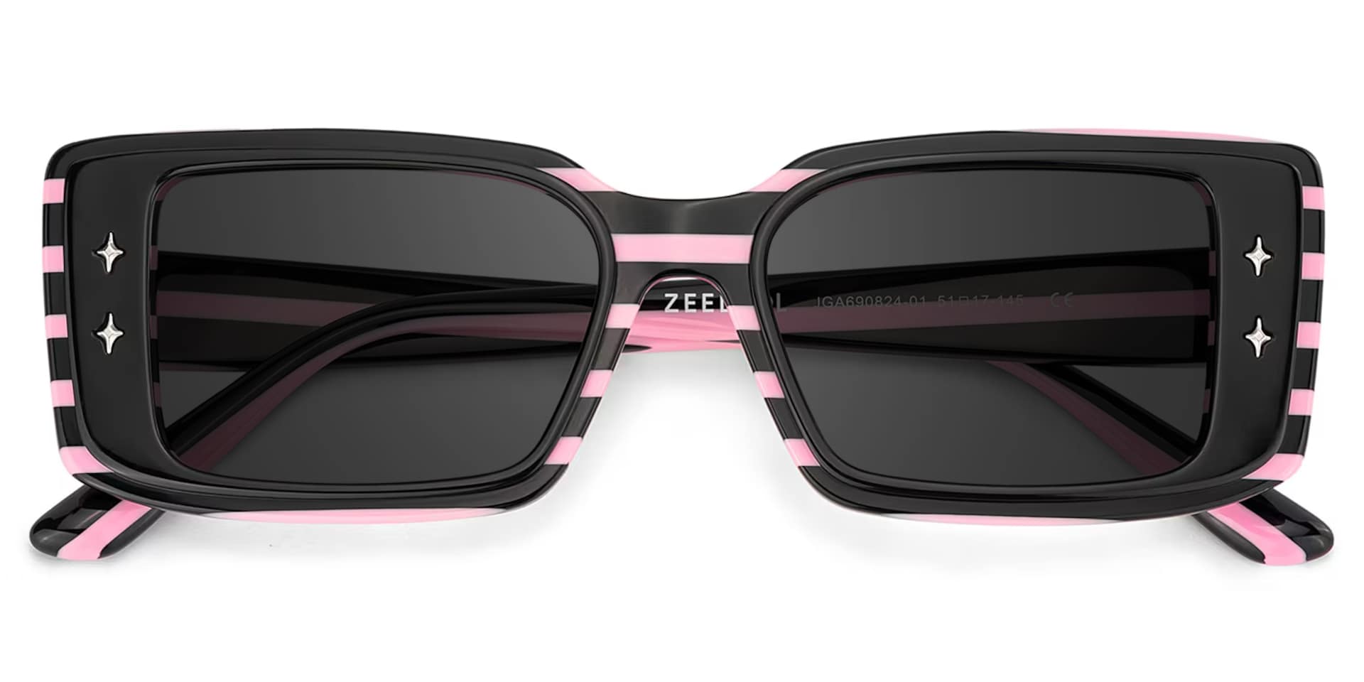 Women's Rectangle Eyeglasses Frames With Black and Pink Color1