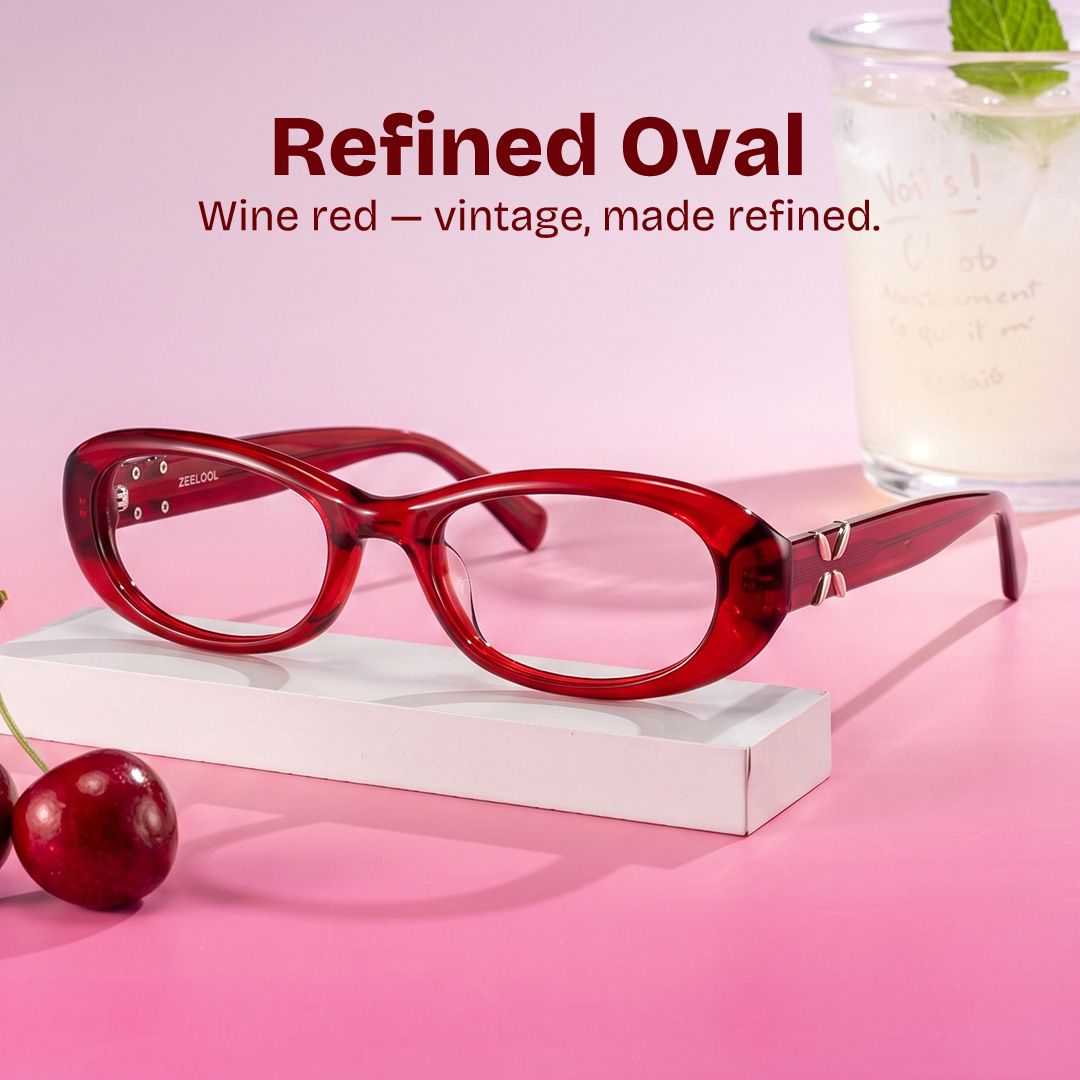 Catherine Red Oval Frame Glasses Online Sale | ZEELOOL0