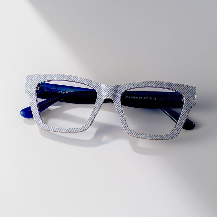 Cecilia Rectangle Blue Glasses