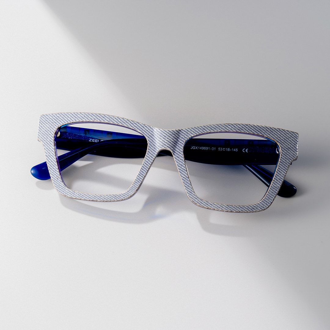 Cecilia Rectangle Blue Glasses