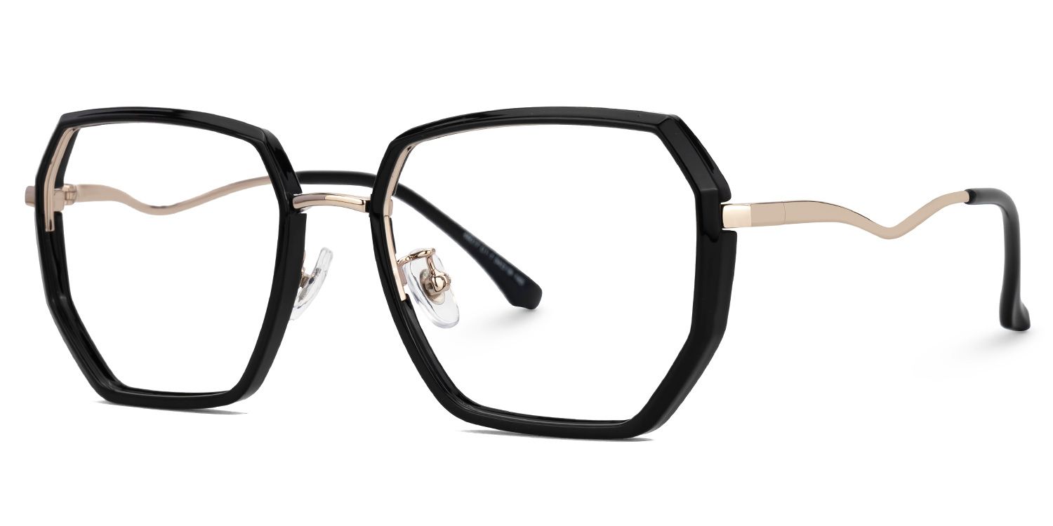Javonia Black Geometric Frame Glasses Online | Zeelool Optical1