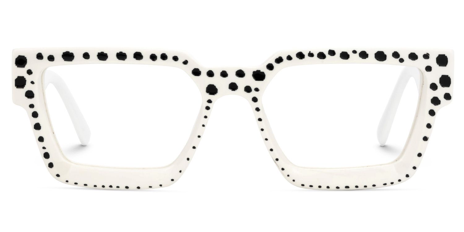 Gabriela Acetate Rectangle White Frame Glasses | Zeelool0